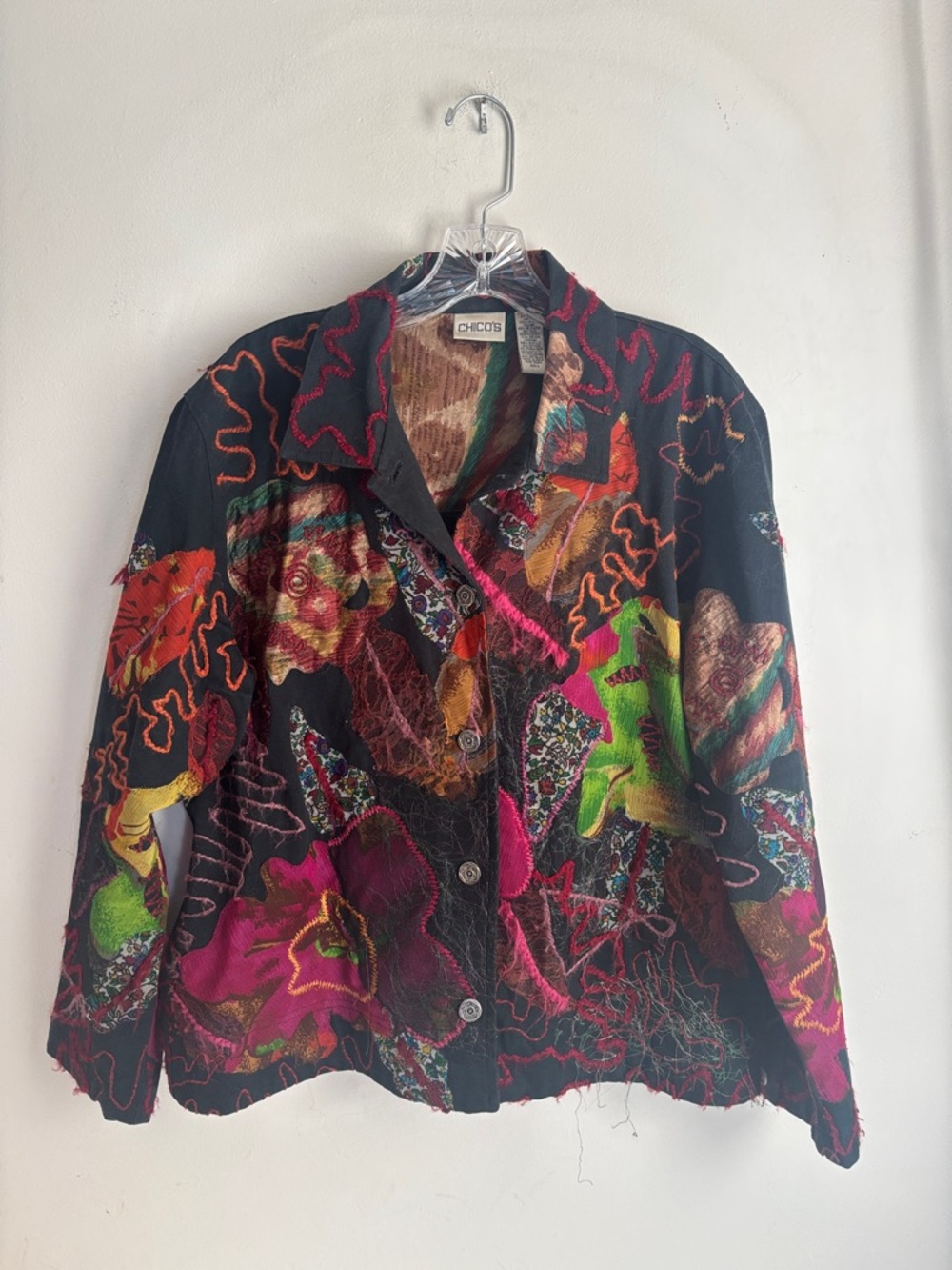 VINTAGE | 1990’s Chico's Wearable Art Embroidered Jacket Sz 2